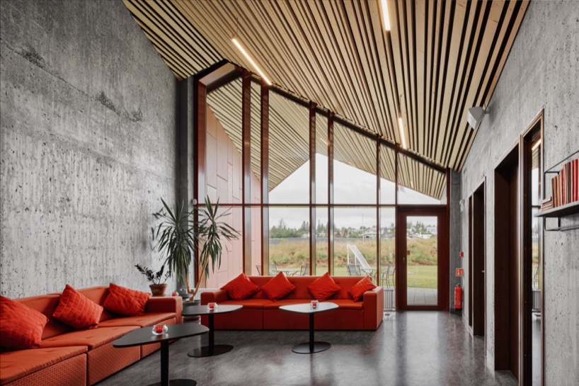 the salvation army headquarters in reykjavik stands out with its various shades of red