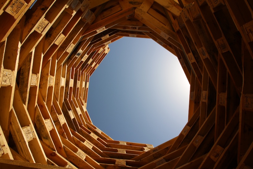 jakob+macfarlane turns reclaimed pallets into contemplative refuge on the normandy coast - 6