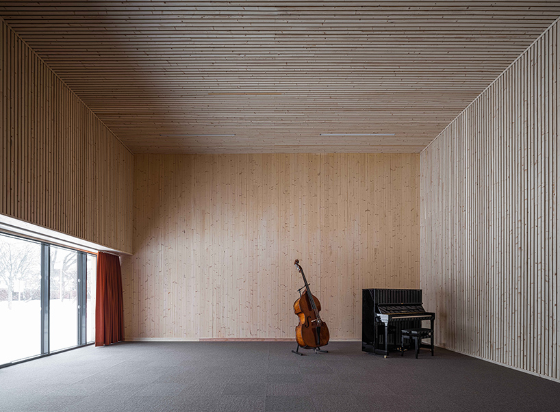 wood and neat interior characterize this school of culture in norway