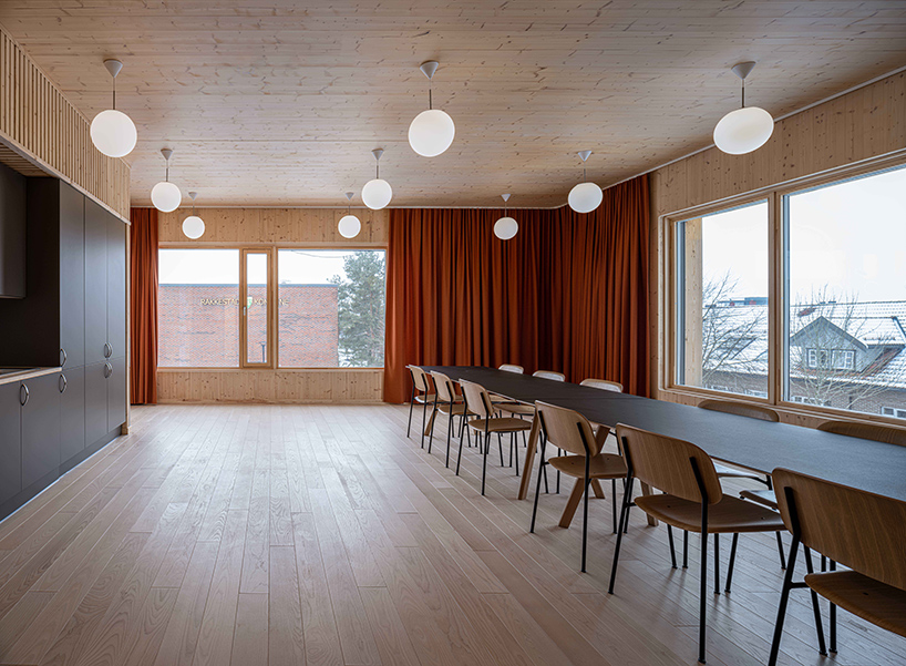 wood and neat interior characterize this school of culture in norway