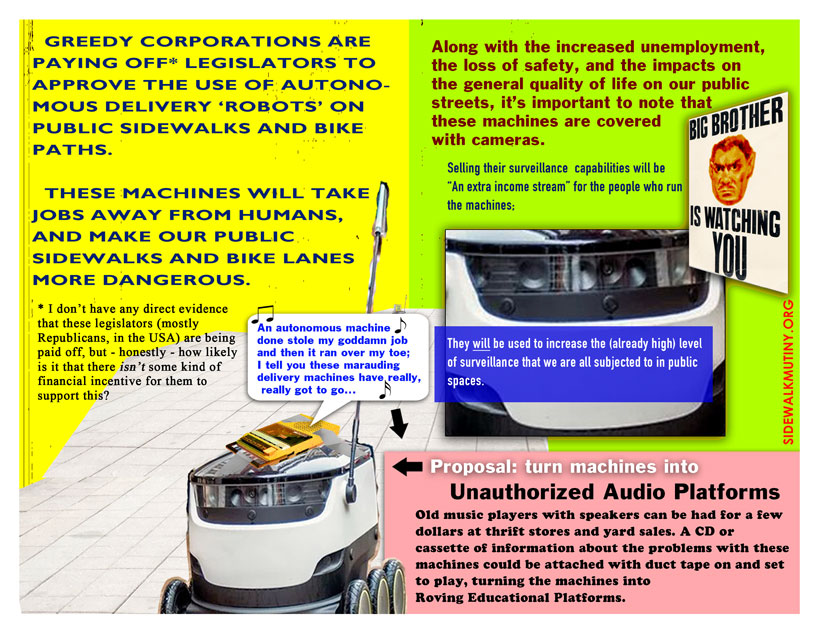 mutiny on the sidewalk project proposes unauthorized interventions to stimulate discussion about autonomous delivery machines 7