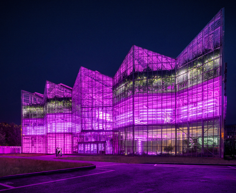 pleating glass facades enfold vertical farm in beijing by van bergen kolpa architects
