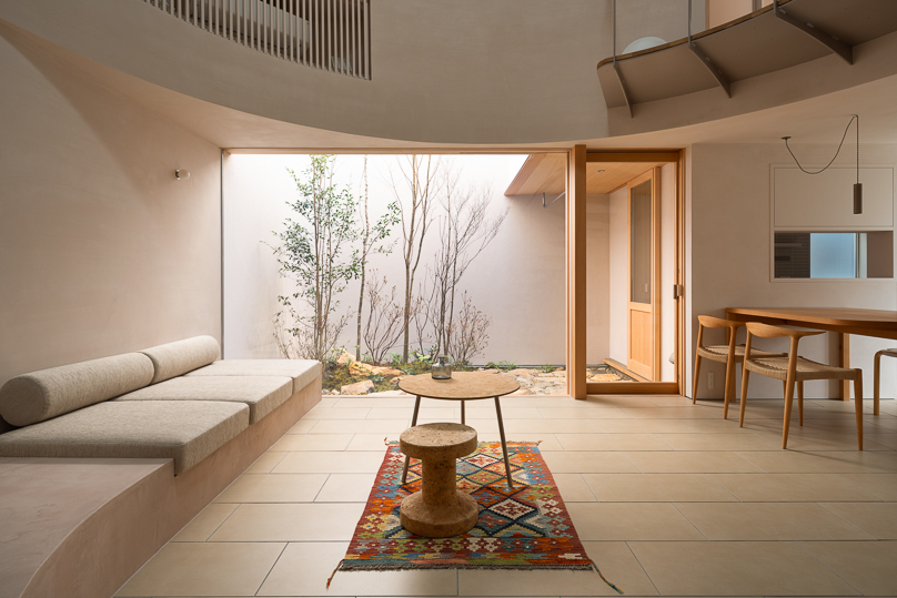 shukugawa house in japan by arbol design unfolds around zenithal dome skylight