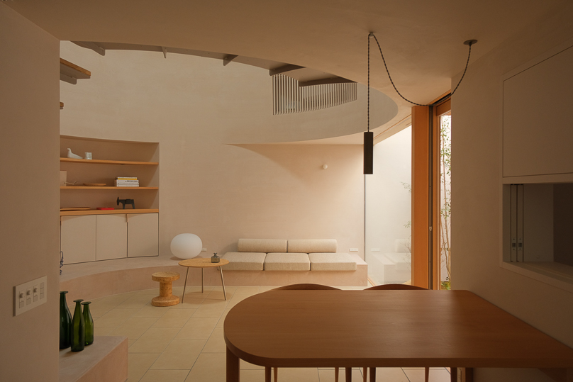 shukugawa house in japan by arbol design unfolds around zenithal dome skylight