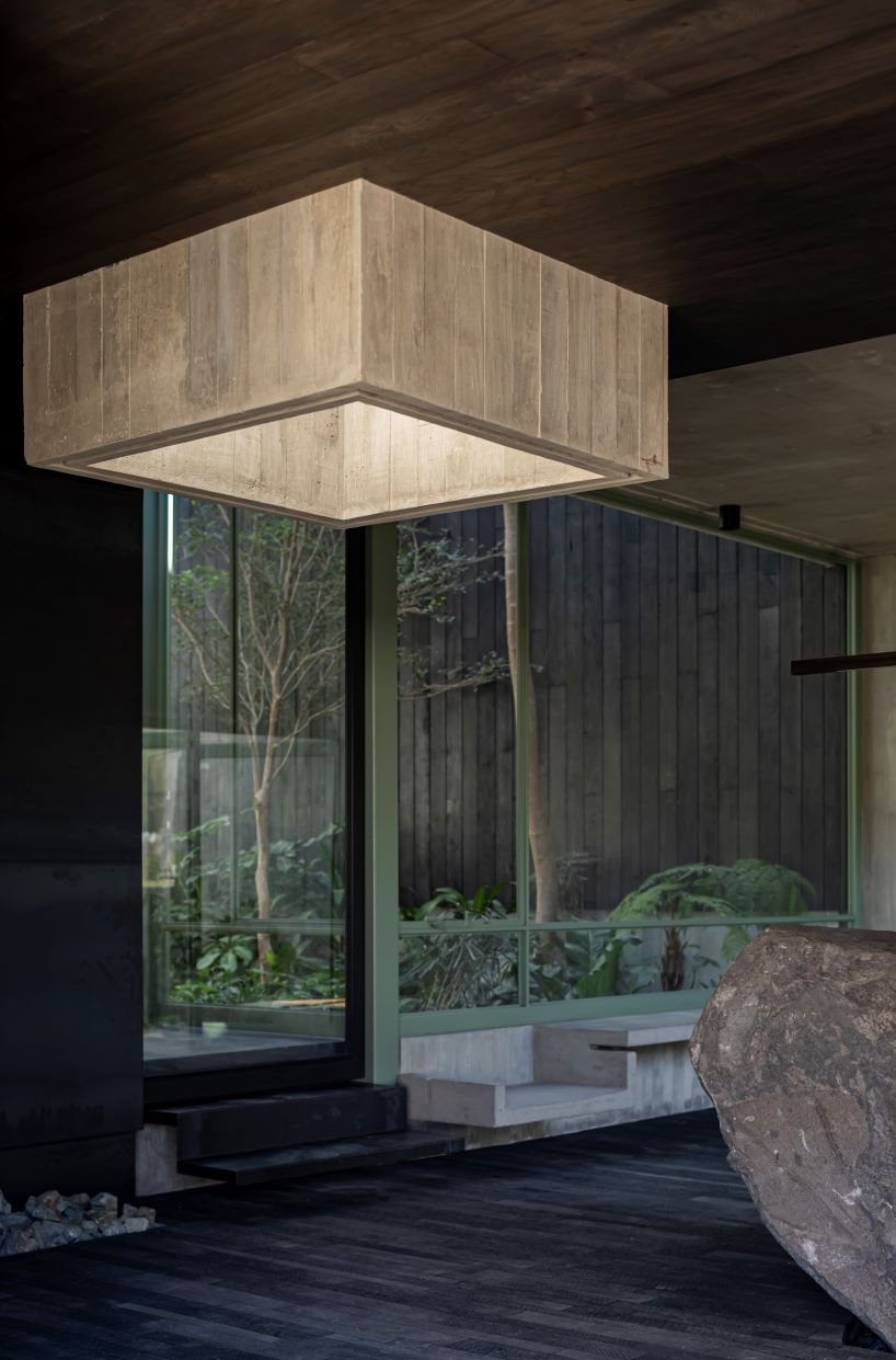 assemblage of concrete, stone, and steel blocks shape di frenna arquitectos' mexico office