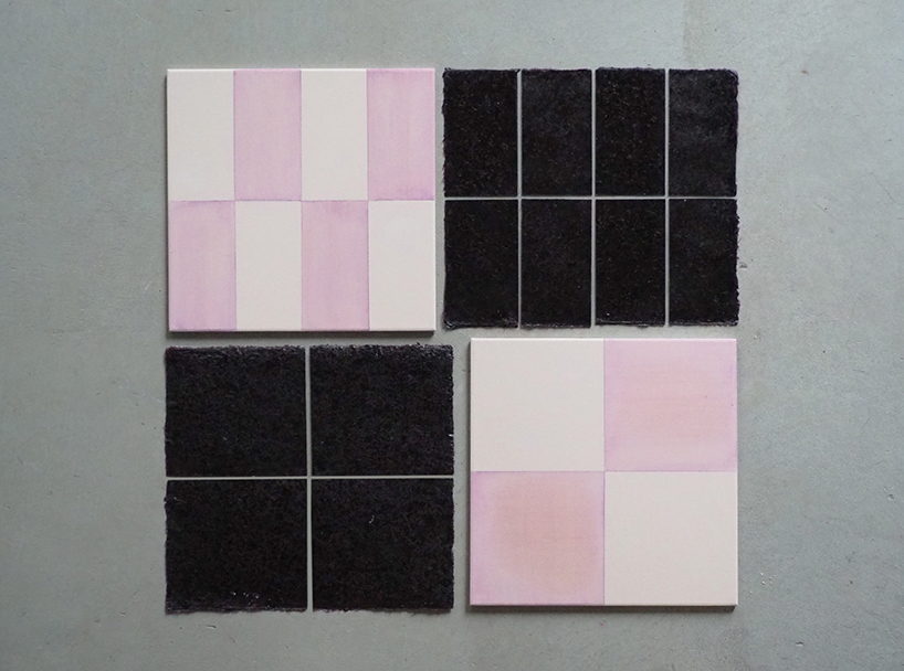 studio bycolor deconstructs seaweed pigment to craft tiles with japanese paper-making techniques