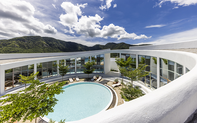 pham huu son renders mediterranean-style beach resort in vietnam in white lime