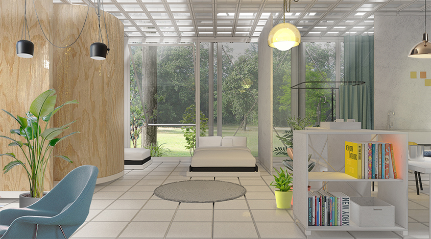 this flexible modular home design promotes a comfortable living experience