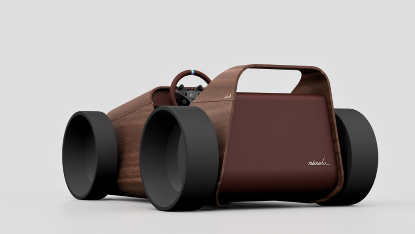toy car aesthetics inform domestic driving simulator made of curved aluminum and plywood - 11