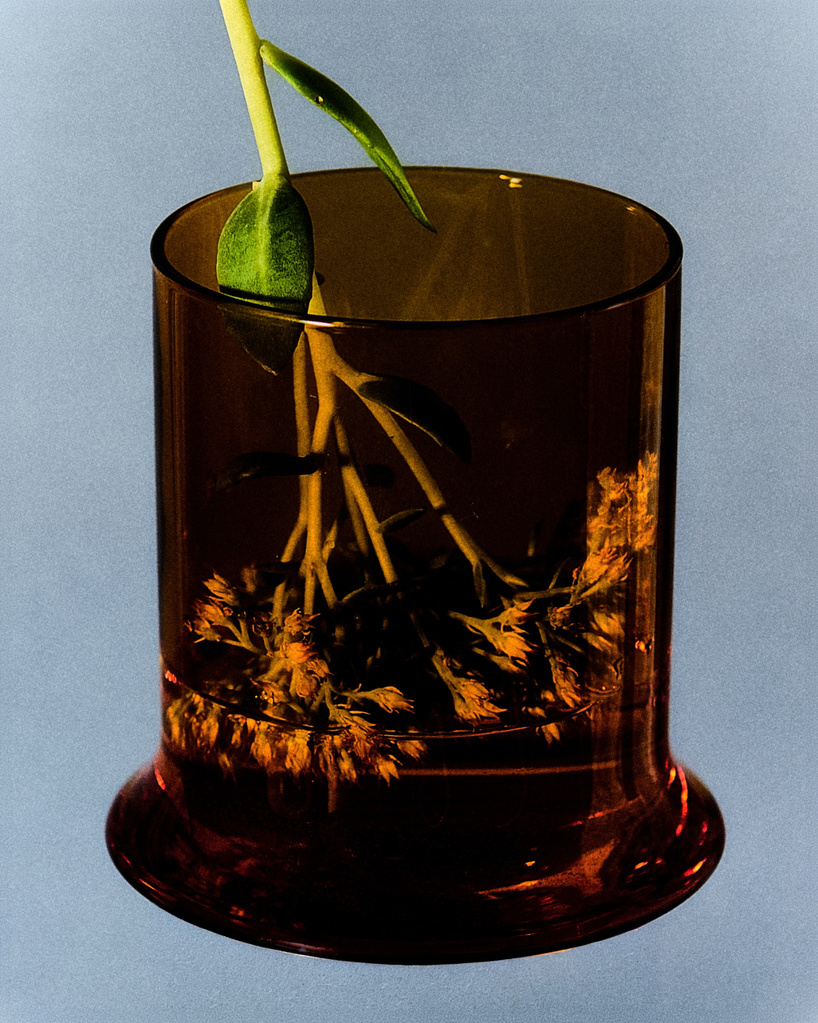 borosilicate drinking glass creates optical illusion of liquid melting into table - 4