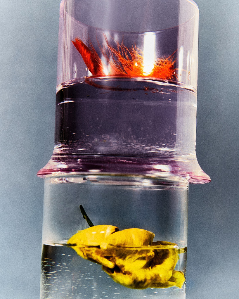 borosilicate drinking glass creates optical illusion of liquid melting into table - 3