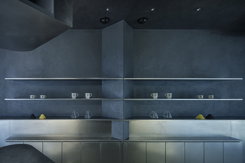 diagonal forms and illuminated curves outline 2050 coffee shop along osaka’s midosuji axis - 8