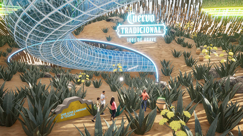 floating platforms in surreal metaverse tequila distillery by rojkind arquitectos foster virtual social bonds 