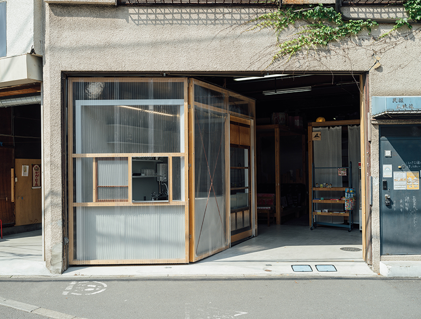 chindon's flexible door opens tokyo cafe to the city and creates neighborhood bonds