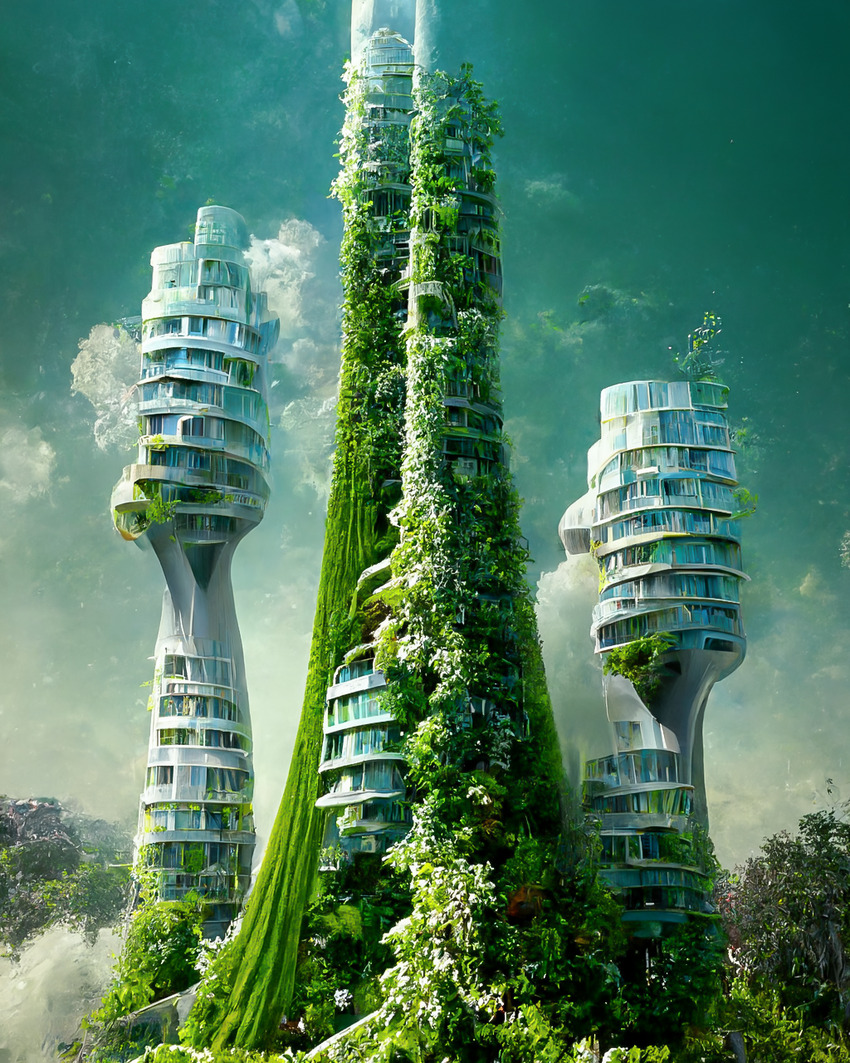 AI envisions a futuristic sustainable city with air-purifying biophilic ...