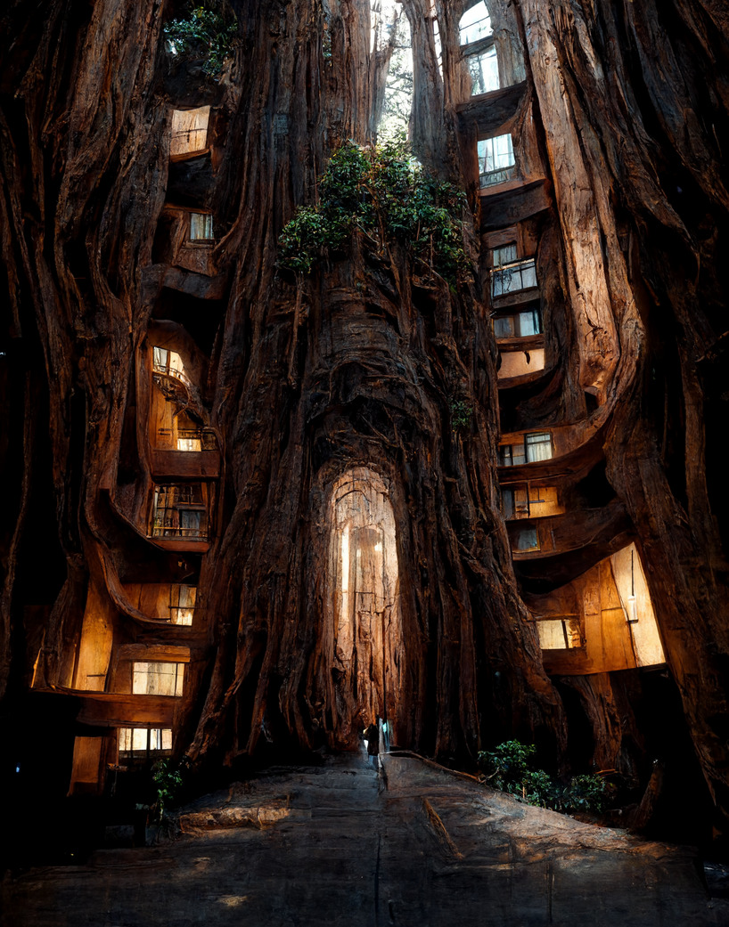 using ai to create surreal symbiotic apartment buildings that grow 1