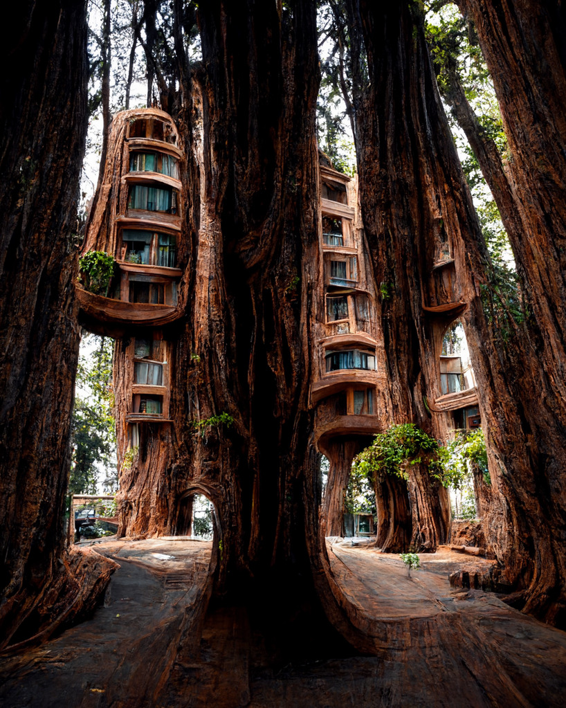 using ai to create surreal symbiotic apartment buildings that grow 2