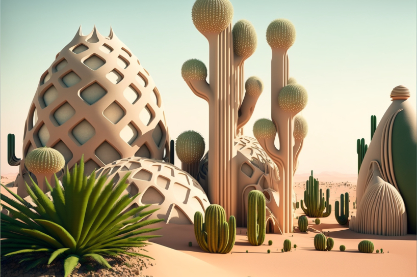 des cactus géants habitables colonisent une ville sur mars dans la série générée par l'IA de manas bhatia