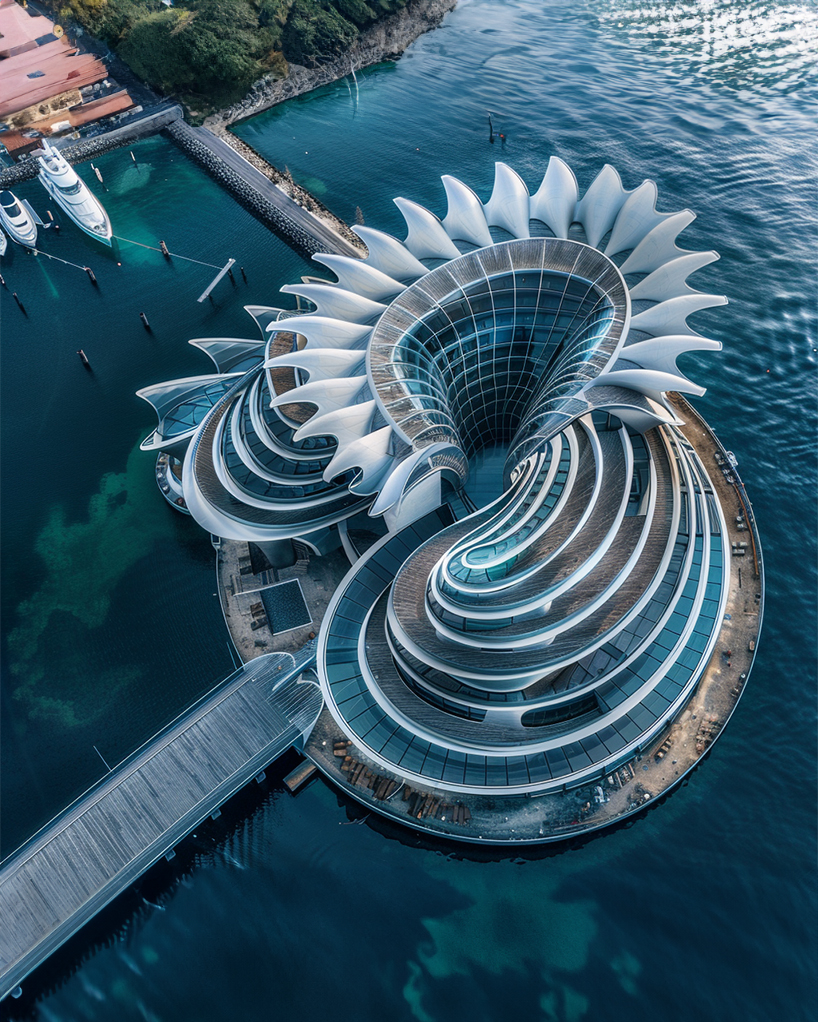 manas bhatia envisions floating and spiraling skyscrapers drawn from the golden ratio