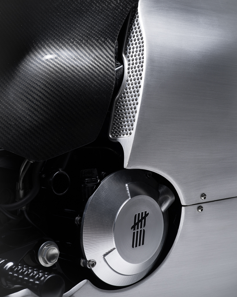bandit9 combines hand-brushed aluminum and carbon fiber in ducati 821 motorcycle - 5