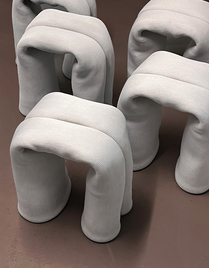 german newcomer studio budde presents soft looking concrete stools rugn roll 3