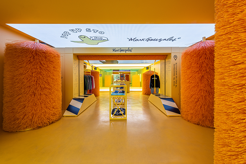 street fashion brand invites shoppers into a vibrant car wash-inspired pop-up in korea by niiiz design lab