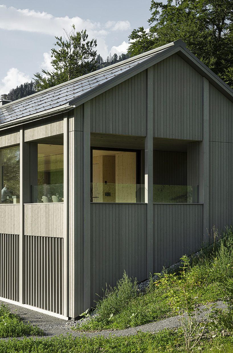 grey wooden framework shapes stable-like residence 'furgalleidis' in swiss village