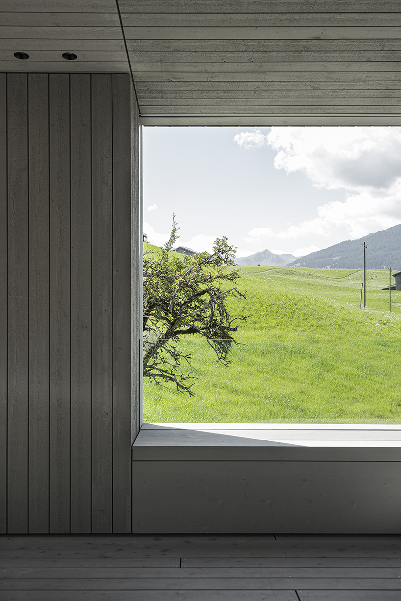 grey wooden framework shapes stable-like residence 'furgalleidis' in swiss village