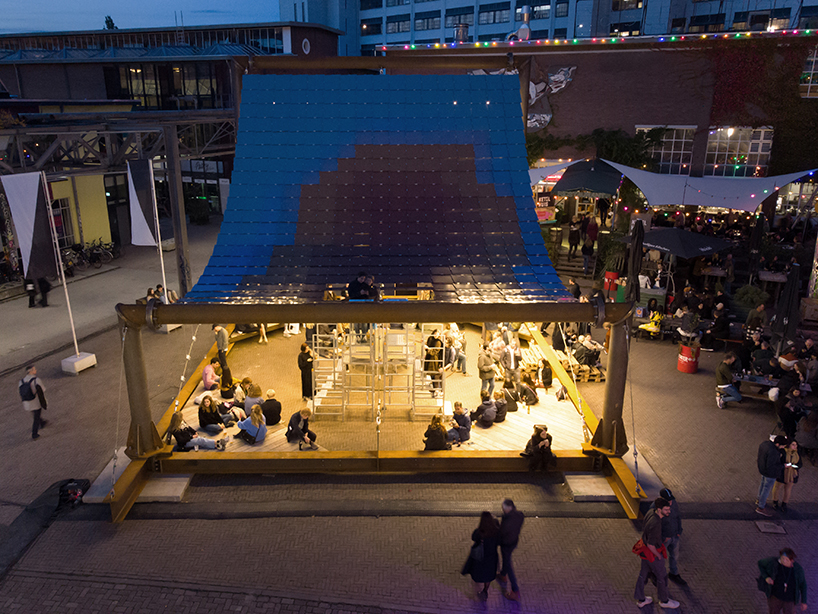 ‘solar pavilion’ shelters and harvests sunlight at dutch design week