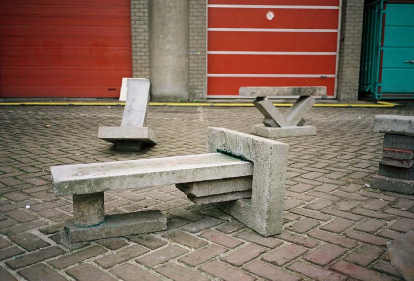 stacked street re-curates the city, transforming forgotten bricks & curbs into public furniture