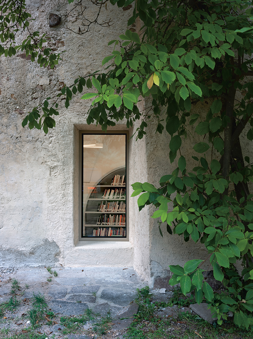 bold colors + geometric shapes form art library in ganda castle