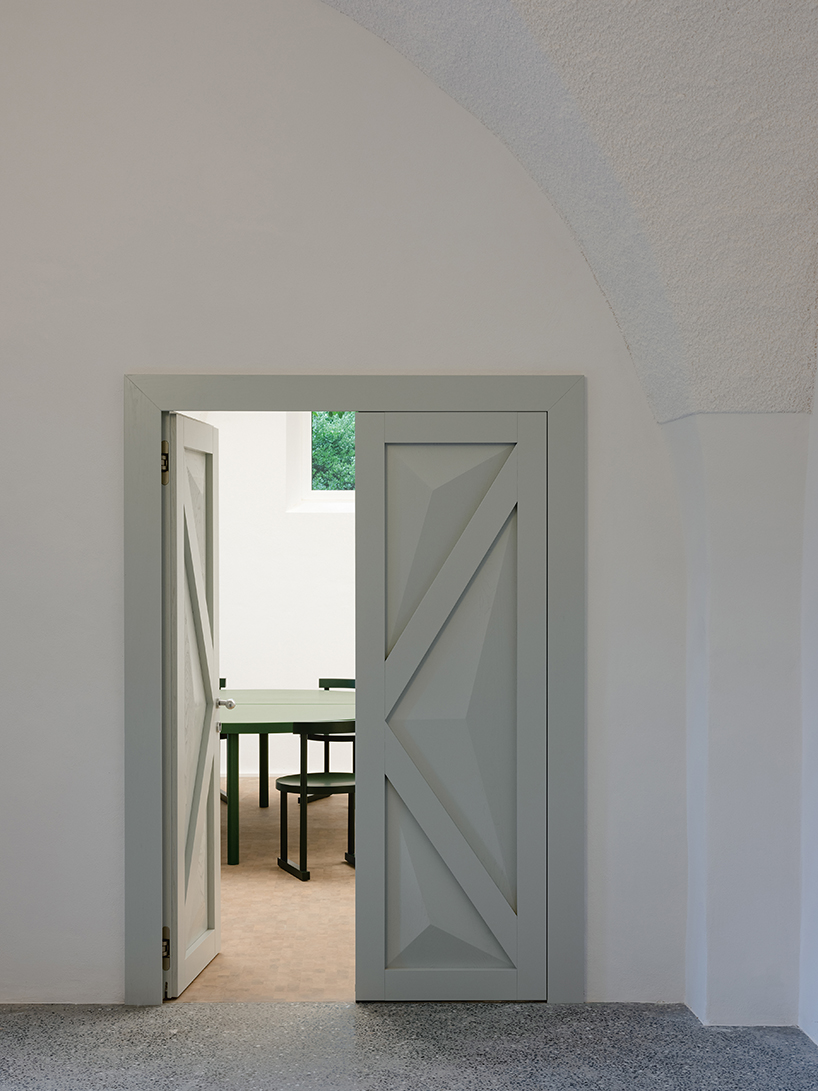 bold colors + geometric shapes form art library in ganda castle