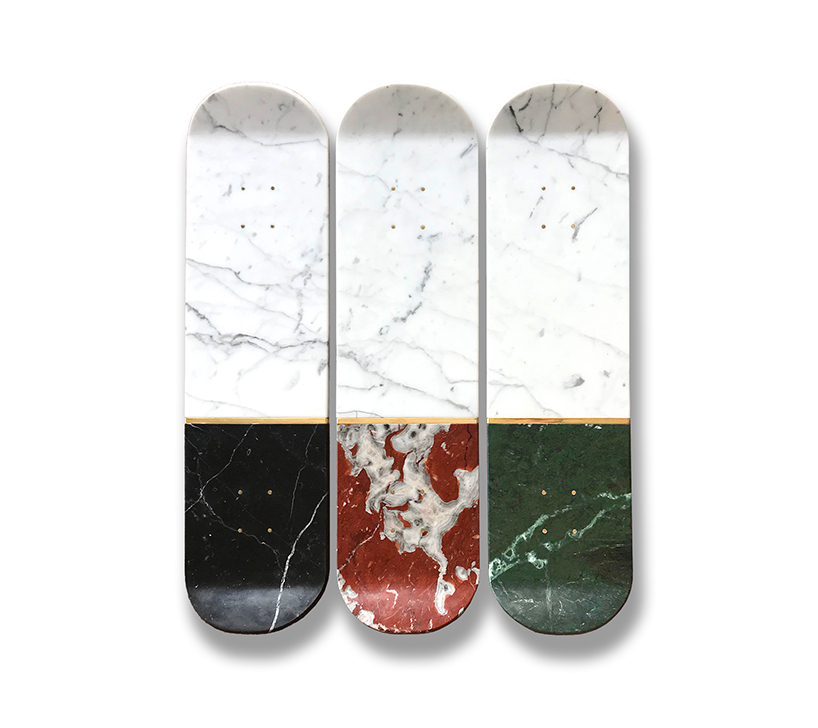 (skate)board: alessio scalabrini transforms an urban icon into a contemporary marble centerpiece