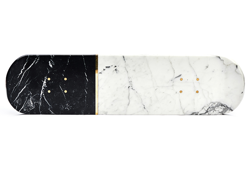 (skate)board: alessio scalabrini transforms an urban icon into a contemporary marble centerpiece