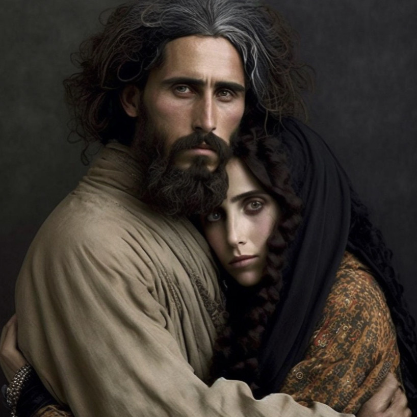 midjourney captures intimate portraits of militant soldiers and their wives