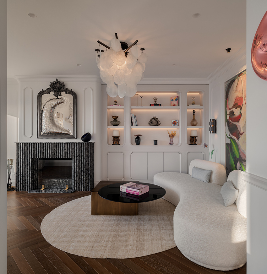 reflective sculptural staircase interposes in renovated roof apartment in istanbul