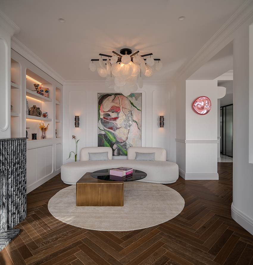 reflective sculptural staircase interposes in renovated roof apartment in istanbul