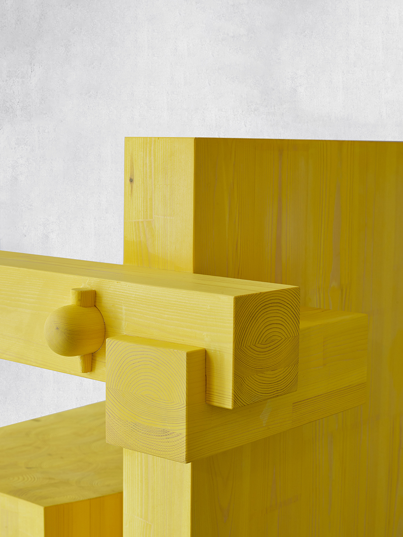 alexander lervik sets up a furniture collection with pegs and wedges of solid wood