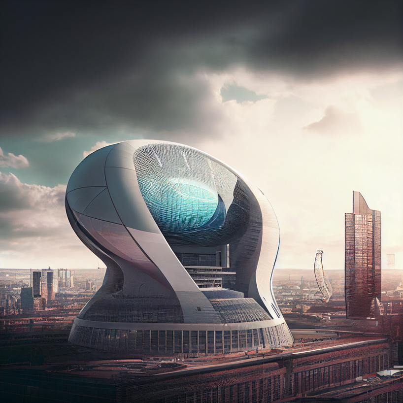 Pouria Babakhani's AI explorations envision futuristic soccer stadiums in London