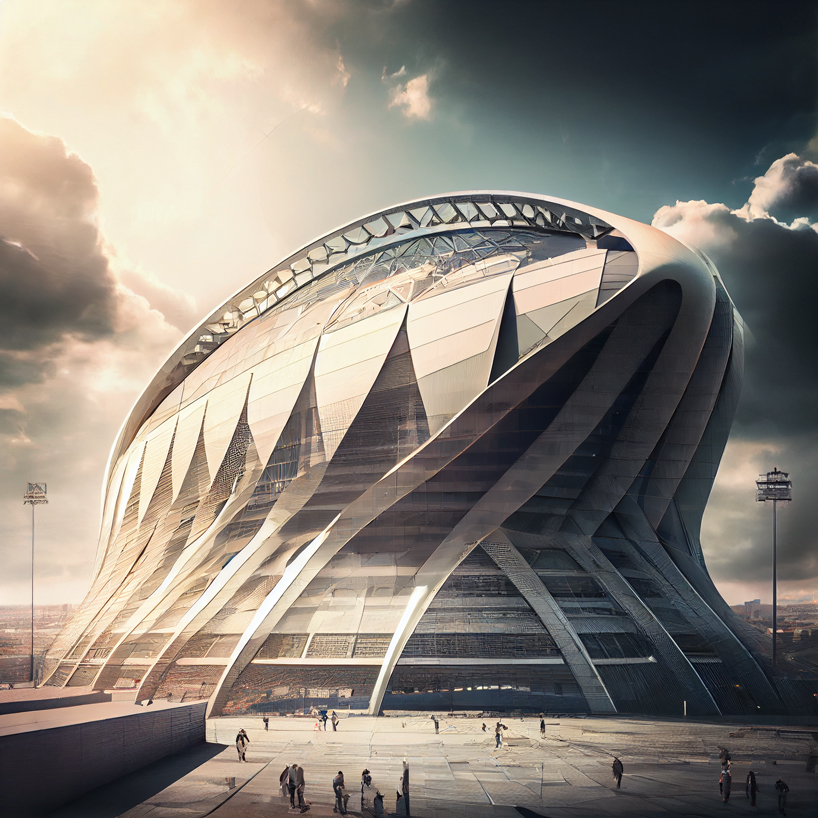 Pouria Babakhani's AI explorations envision futuristic soccer stadiums in London