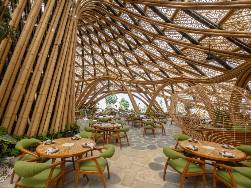 fibonacci sequence inspires surrealist bamboo and basalt architecture of bali beach club - 8