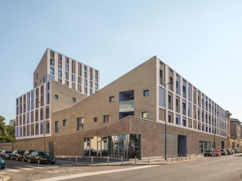 brick-clad residential complex by cino zucchi architetti expands along via valtorta in milan