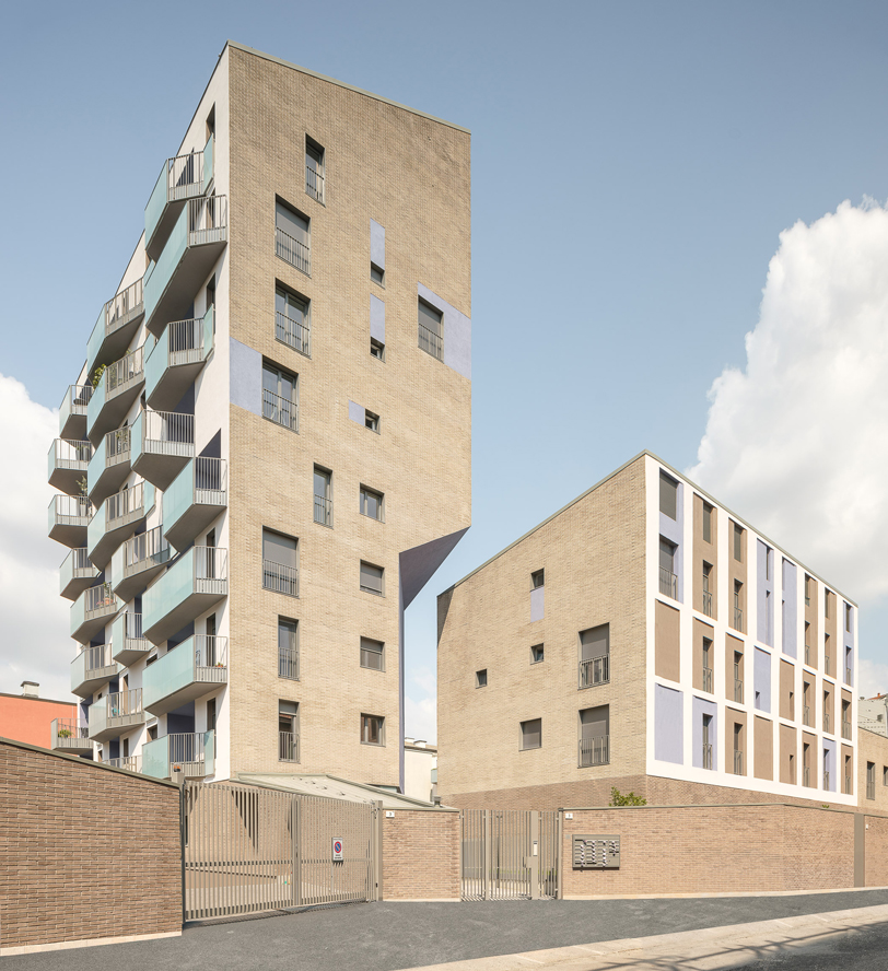 brick-clad residential complex by cino zucchi architetti expands along via valtorta in milan