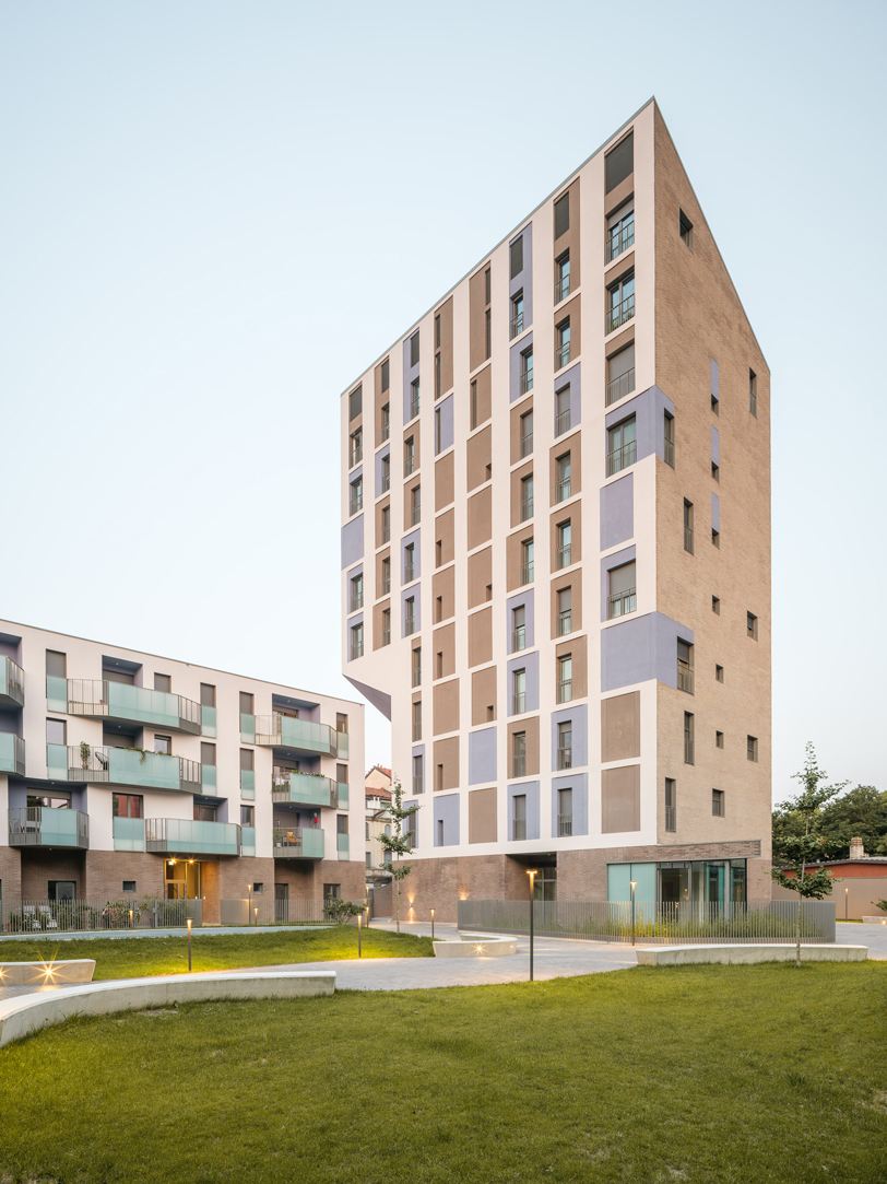 brick-clad residential complex by cino zucchi architetti expands along via valtorta in milan