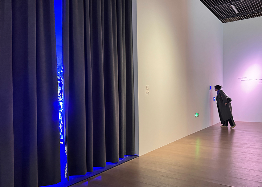 three suspended digital screens translate AI imagery into luminous spatial installation - 9