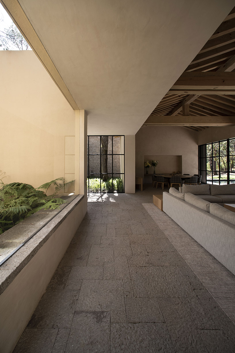 stone-built residence mesa de gallos reinterprets the mexican hacienda typology