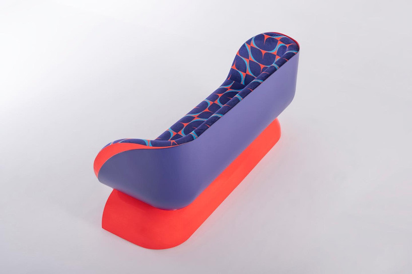 simple yet vibrant ‘leaves sofa’ injects splash of color and organic forms into the home