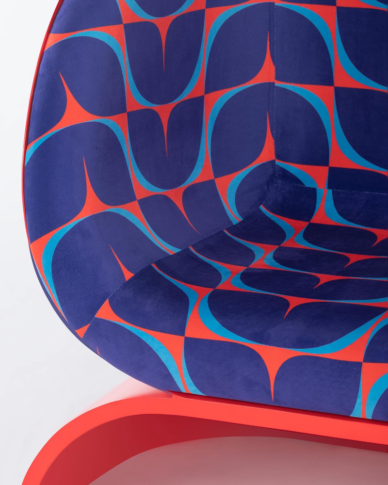 simple yet vibrant ‘leaves sofa’ injects splash of color and organic forms into the home