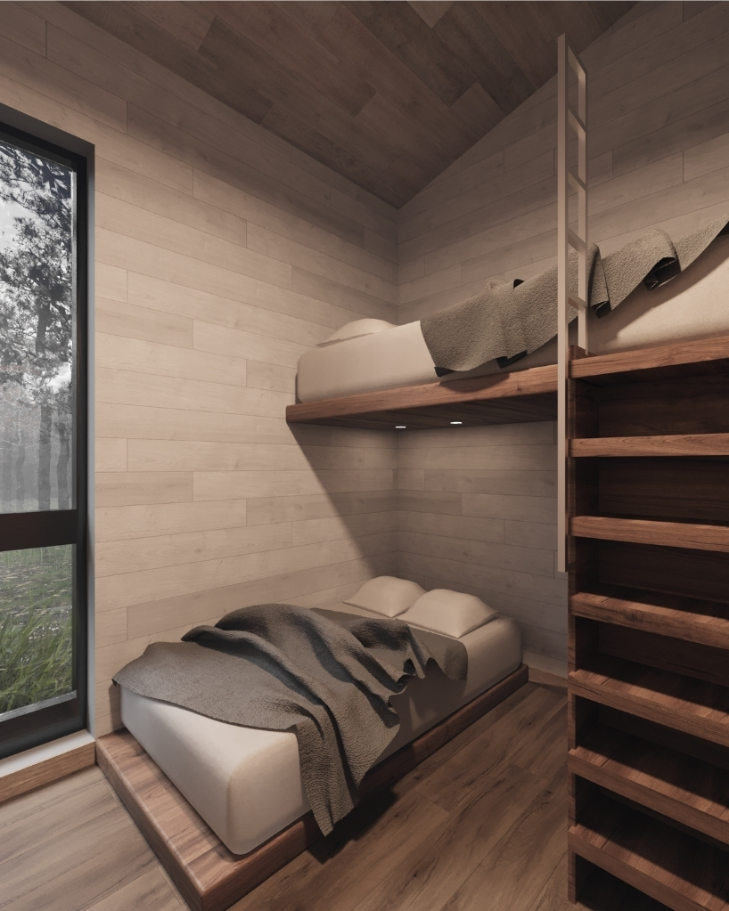 celva arquitectura's concrete silvestre shelter resembles a mineral set in chilean rainforest