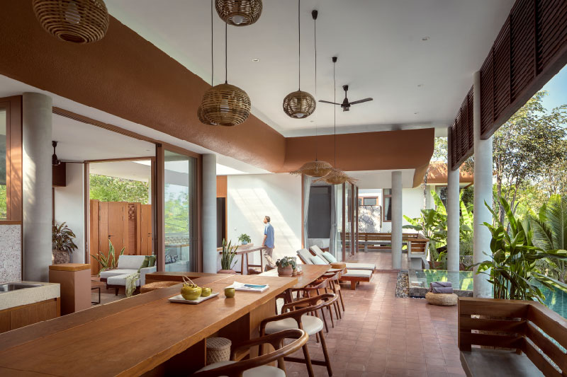 homestay&rsquo;s raised platforms and elevated pools trace cambodia&rsquo;s mountainscape